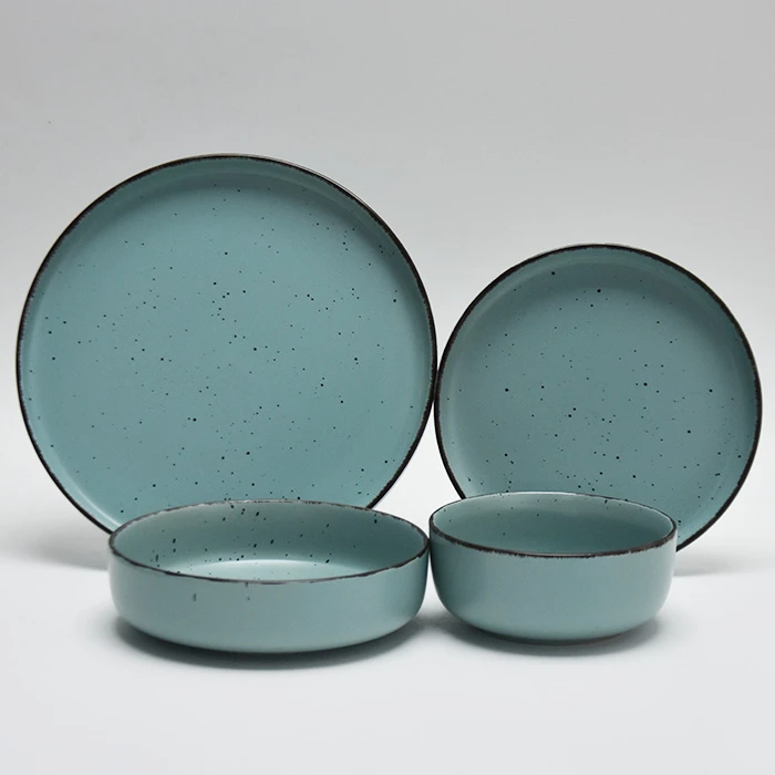 speckled dinner set with eyelash edge speckled dinner set with eyelash edge